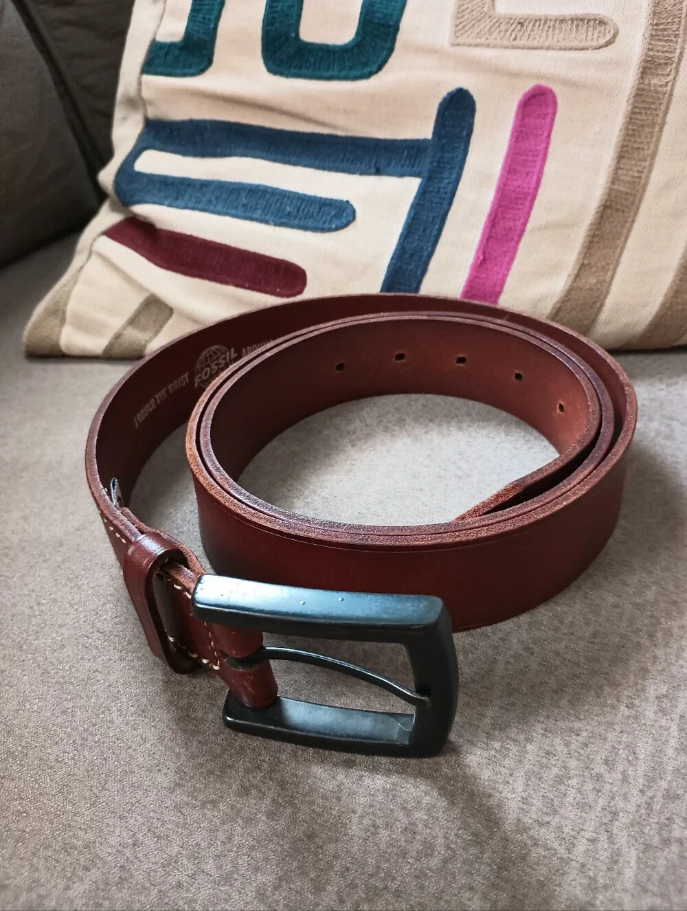 Fossil Belt Mens 6315200 Brown Cow Hide Size 44